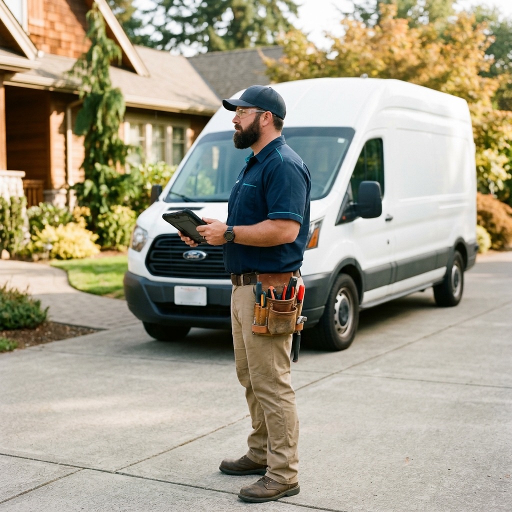 EVITP-certified electrician inspecting an electrical panel